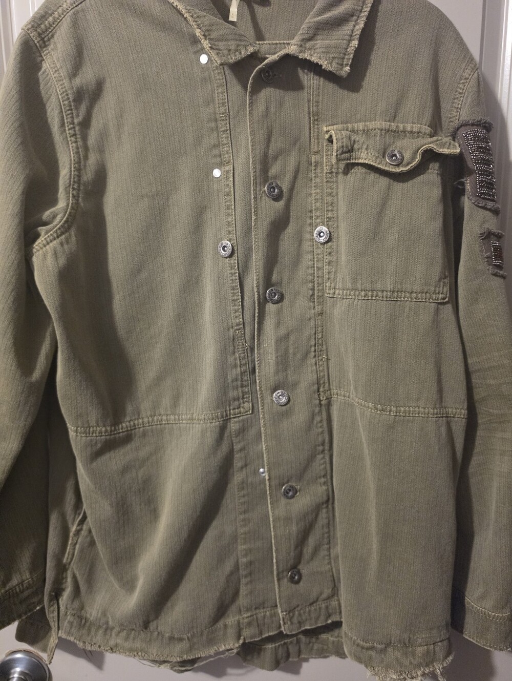 Women's Olive Green Utility Jacket L - Picture 2 of 8